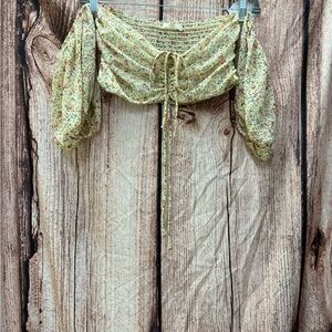 Le Lis Yellow Floral Off-Shoulder Blouse